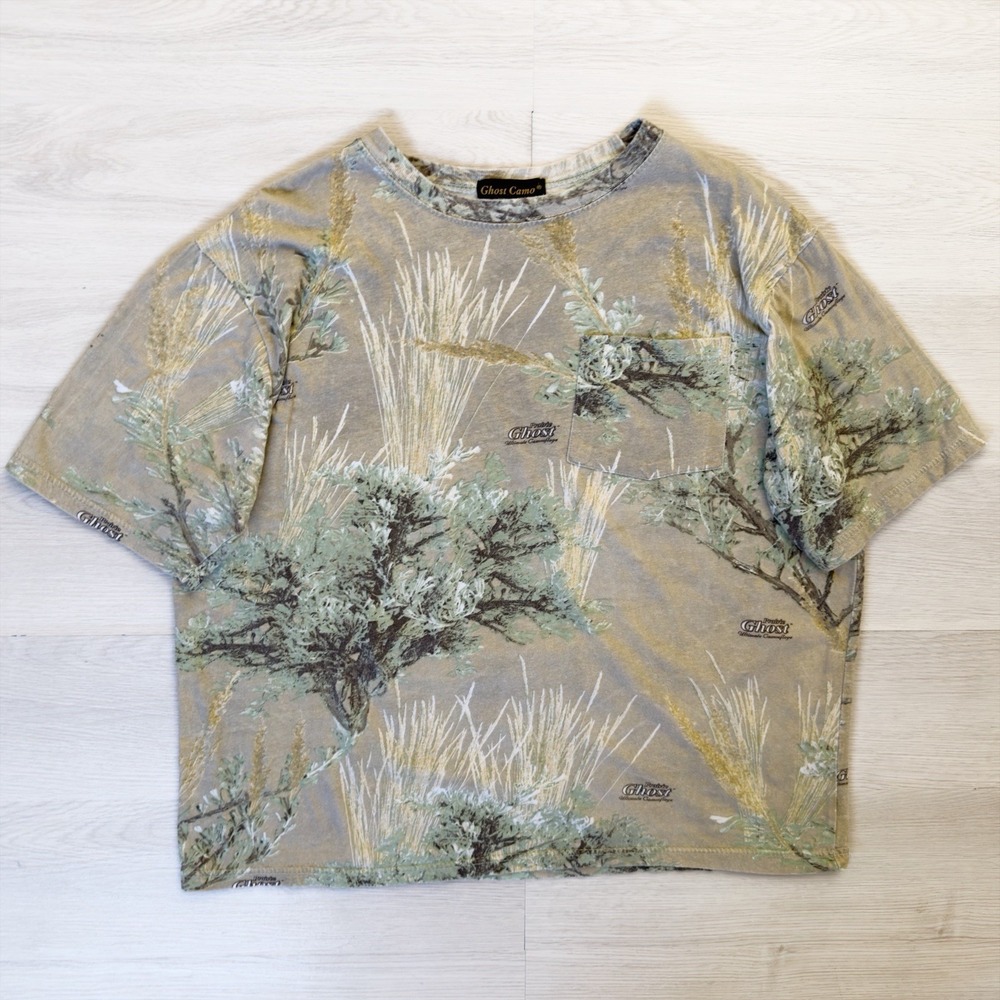 Vintage Prairie Ghost Camo Shirt Mens XL Green Camouflage 100% Cotton Hunting